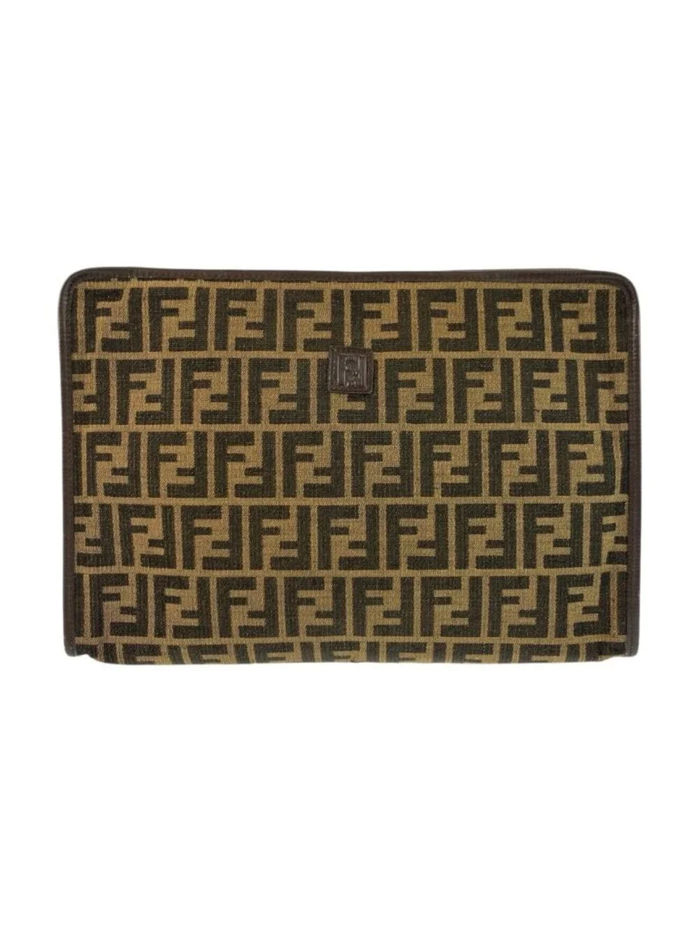 Fendi Vintage Zucca Brown Canvas Clutch Bag